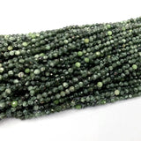 Natural Green Seraphinite Faceted Round Small Necklace Bracelets Beads 06390