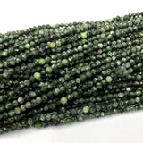 Natural Green Seraphinite Faceted Round Small Necklace Bracelets Beads 06390
