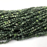 Natural Green Seraphinite Faceted Round Small Necklace Bracelets Beads 06390