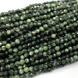 Natural Green Seraphinite Faceted Round Small Necklace Bracelets Beads 06390