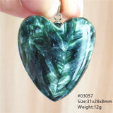 Natural Green Seraphinite Heart Pendant Gemstone Necklace AAAAA
