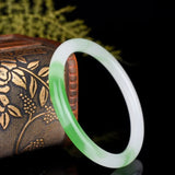 Green Jade Bangle Bracelet Carved Charm Jadeite for Men Women