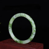 Green Jade Bangle Bracelet Chinese Charm Jewelry Hand-Carved Men Women Gift