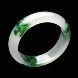 Green Jade Bangle Bracelet Hand-Carved Charm Jewelry Amulet