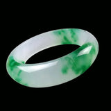 Green Jade Bangle Bracelet Hand-Carved Charm Jewelry Amulet