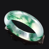 Green Jade Bangle Bracelet Hand-Carved Charm Jewelry