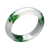 Green Jade Bangle Bracelet Hand-Carved Charm Jewelry Amulet
