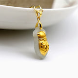 Natural Hetian Jade Necklace Pendant 24k Insect Shape Fine Jewelry Hot
