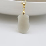 Natural Hetian Jade Necklace Pendant 24k Insect Shape Fine Jewelry Hot