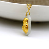Natural Hetian Jade Necklace Pendant 24k Insect Shape Fine Jewelry Hot