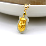 Natural Hetian Jade Necklace Pendant 24k Insect Shape Fine Jewelry Hot