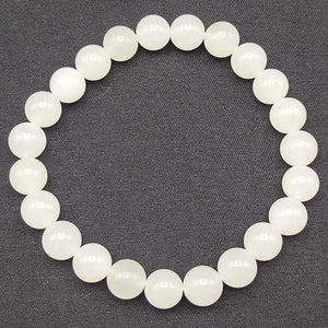 Hetian Jade Bracelet 8mm 10mm Round Beads Gemstone Jewelry for Women