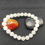 Hetian Jade Bracelet 8mm 10mm Round Beads Gemstone Jewelry for Women