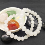 Hetian Jade Bracelet 8mm 10mm Round Beads Gemstone Jewelry for Women