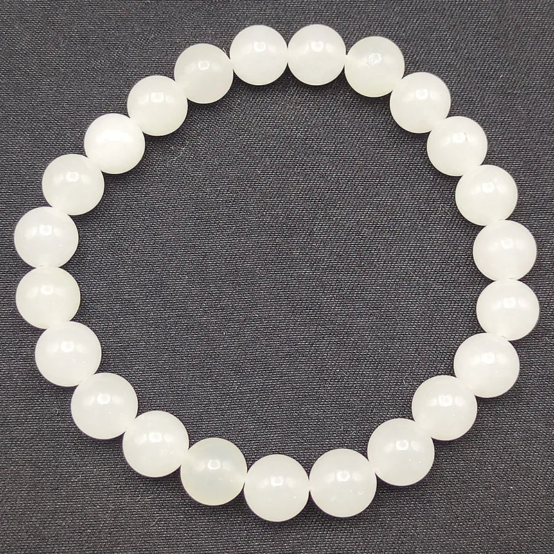 Hetian Jade Bracelet 8mm 10mm Round Beads Gemstone Jewelry for Women