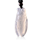 Natural Ice Chalcedony Leaf Pendant Jade Flowers Amulet For Girls