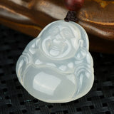 Natural Ice Chalcedony Leaf Pendant Jade Flowers Amulet For Girls