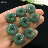 Green Jade Gemstone Pendant Necklace 15mm Round Donut Emerald Barrel Stone