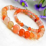 Natural Jade Beaded Chokers Necklaces For Women Real Chalcedony Stone