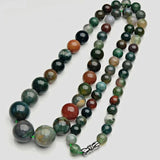 Natural Jade Beaded Chokers Necklaces For Women Real Chalcedony Stone