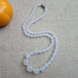 Natural Jade Beaded Chokers Necklaces For Women Real Chalcedony Stone