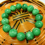 Men's Natural Jade Beaded Bracelet Emerald Jades Stone Bangle