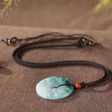 Natural Jade Donut Pendant Chinese Jades Stone Jewellery