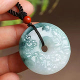 Natural Jade Donut Pendant Chinese Jades Stone Jewellery