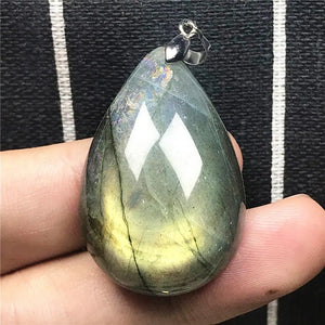 Labradorite Pendant Jewelry Yellow Light Crystal Silver Moonstone Stone AAAAA