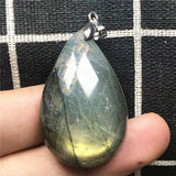Labradorite Pendant Jewelry Yellow Light Crystal Silver Moonstone Stone AAAAA