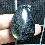 Labradorite Pendant YellowCrystal Beads Water Drop Silver Moonstone Stone AAAAA