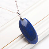 Lapis Lazuli Oval Gem Pendant Necklace for Women