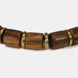 Nanmu Wooden Bead Bracelet Men Tibetan Buddha Hand String Barrel Rosary Beads