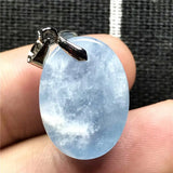 Ocean Aquamarine Beads Pendant Crystal Stone Silver Jewelry