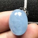Ocean Aquamarine Beads Pendant Crystal Stone Silver Jewelry