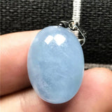 Ocean Aquamarine Beads Pendant Crystal Stone Silver Jewelry