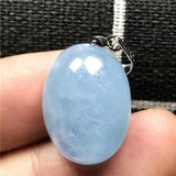 Ocean Aquamarine Beads Pendant Crystal Stone Silver Jewelry