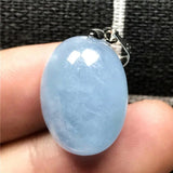 Ocean Aquamarine Beads Pendant Crystal Stone Silver Jewelry