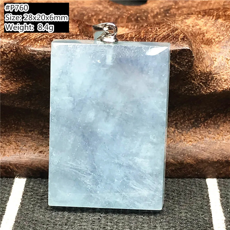Aquamarine Pendant Jewelry Silver Gemstone AAAAA