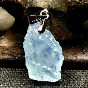 Natural Ocean Aquamarine Pendant 20x11x7mm Beads Clear Gemstone AAAAA