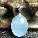Aquamarine Pendant Necklace 925 Silver Chains