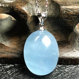 Aquamarine Pendant Necklace 925 Silver Chains