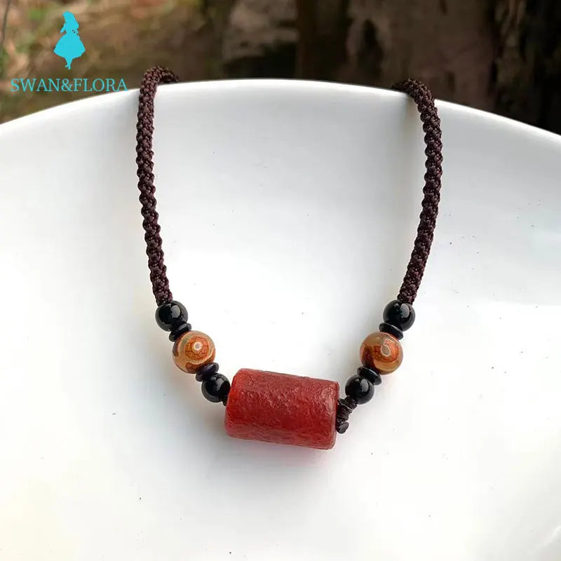 Natural Old Agate Pendant Necklace AAAAA High Jewelry