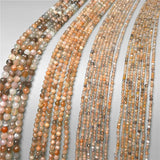 Natural Orange Gray Moonstone Faceted Loose Gem Beads for Jewelry Making 2-3mm