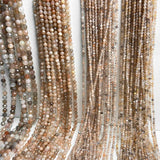 Natural Orange Gray Moonstone Faceted Loose Gem Beads for Jewelry Making 2-3mm