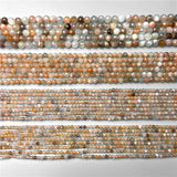 Natural Orange Gray Moonstone Faceted Loose Gem Beads for Jewelry Making 2-3mm