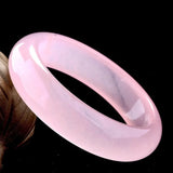 Pink Jade Bangle Bracelet Charm Hand-Carved Amulet