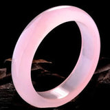 Pink Jade Bangle Bracelet Charm Hand-Carved Amulet