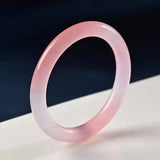 Natural Pink Jade Bangles Floating Flower Ladies Jadeite Jewelry
