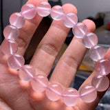 Pink Rose Quartz Round Beads Bracelet 10mm